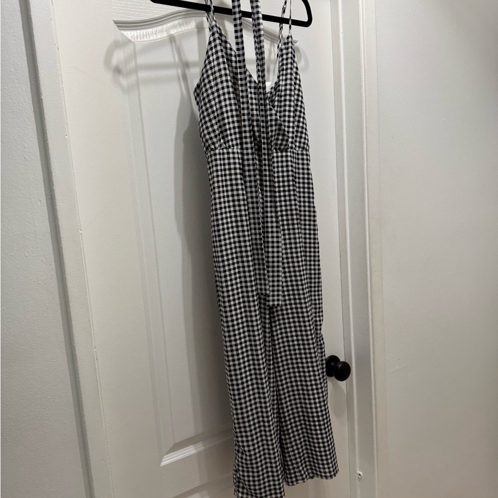 Black and White Checkered Jumpsuit
